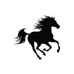 A vector silhouette of a horse.