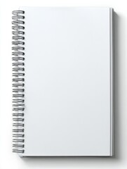 A spiral bound notebook with a white background