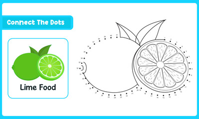 Connect The Dots Lime. Dot To Dot Educational Game. Vector Illustration Adobe Stock 