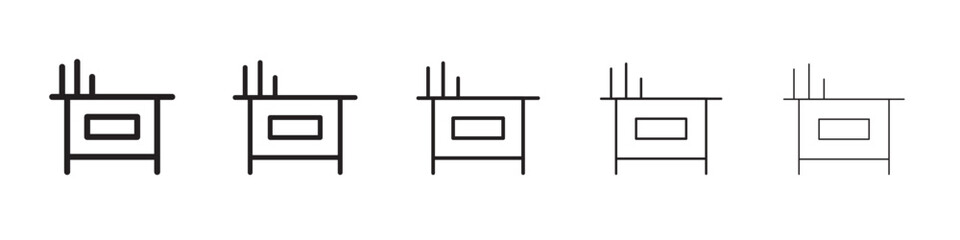 Teacher desk icon vector illustration isolated