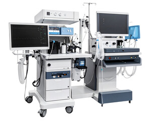 Anesthesia machine isolated on white or transparent background