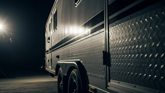 Horse Trailer in Dark Setting