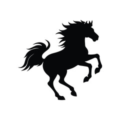 A vector silhouette of a horse.