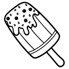 Chocbar ice creem line art vector