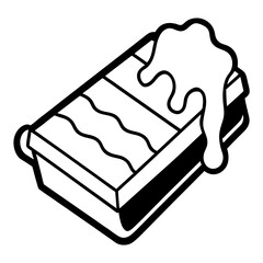 Chocbar ice creem line art vector