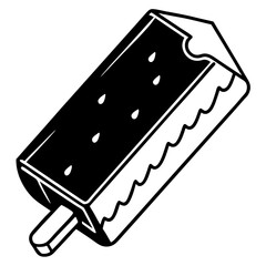 Chocbar ice creem line art vector