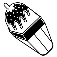 Chocbar ice creem line art vector