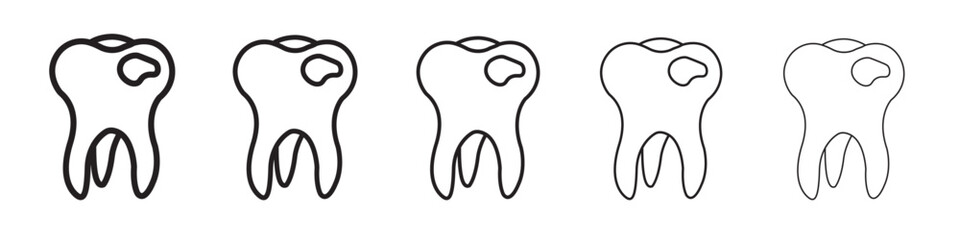 Tooth with caries icon vector illustration isolated