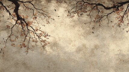 Abstract Landscape with Trees and Artistic Texture Background