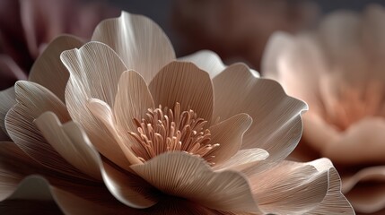 Delicate Pink Flower Portrait with Fine Petal Details and Texture