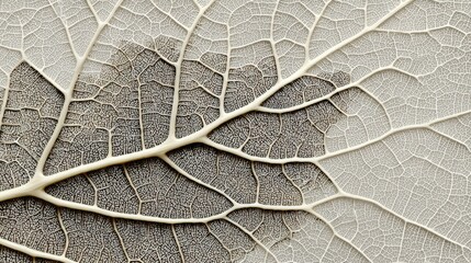 Intricate Details of a Delicate Leaf Structure with Veins