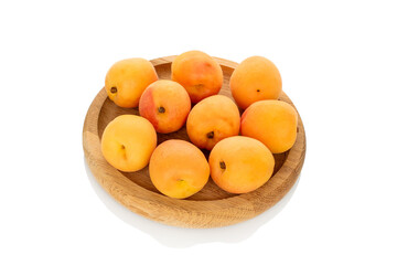 Sweet organic apricots isolated on white background, close-up.