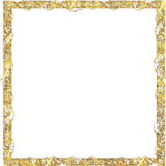Elegant gold glitter frame border for photos and invitations