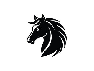 Vector horse head silhouette isolated on white background