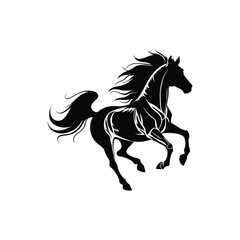 A vector silhouette of a horse.