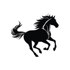 A vector silhouette of a horse.