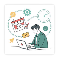 Remote Work and Freelancing Doodle Icons