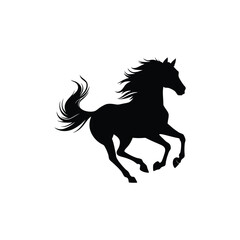 A vector silhouette of a horse.