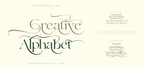 Creative alphabet, elegant classic alphabet serif fonts decorative wedding retro concept typography retro vintage alphabet letters fontslogo for brand