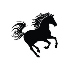 A vector silhouette of a horse.