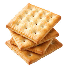 Fototapeta premium stack of crispy crackers isolated on transparent white background, clipping path