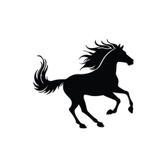 A vector silhouette of a horse.