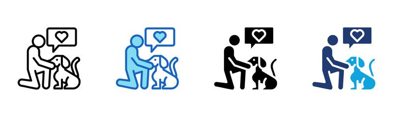 Fototapeta premium Dog Adoption icon Multi Style Vector Illustration