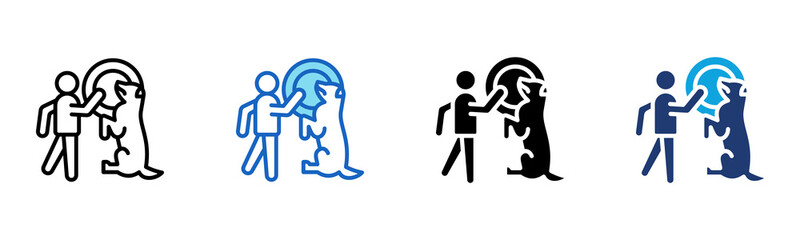 Dog Training icon Multi Style Vector Illustration