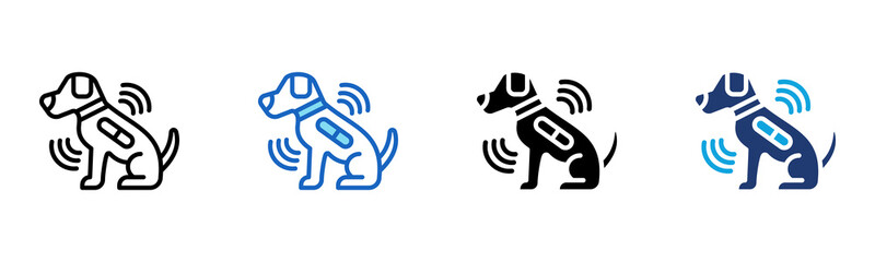Pet Microchip icon Multi Style Vector Illustration