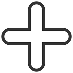 Fototapeta premium round edge outline black plus symbol