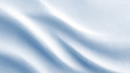 Minimalist winter background featuring clean white snow with soft blue shadows creating calm and serene atmosphere