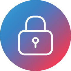 Lock Line Gradient Circle Background Icon