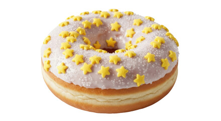 Isolated glazed donut with star sprinkles
