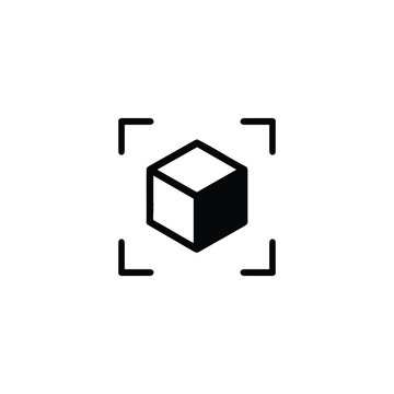 Solid Isometric Cube Scan Brackets Icon