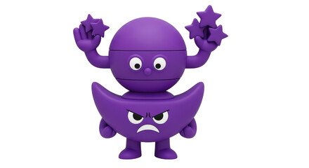 Isolated angry cartoon character