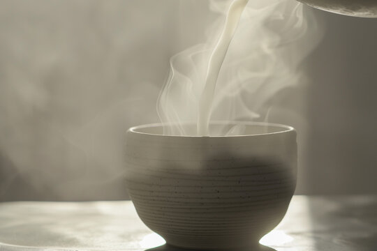 A steaming cup of freshly brewed coffee 