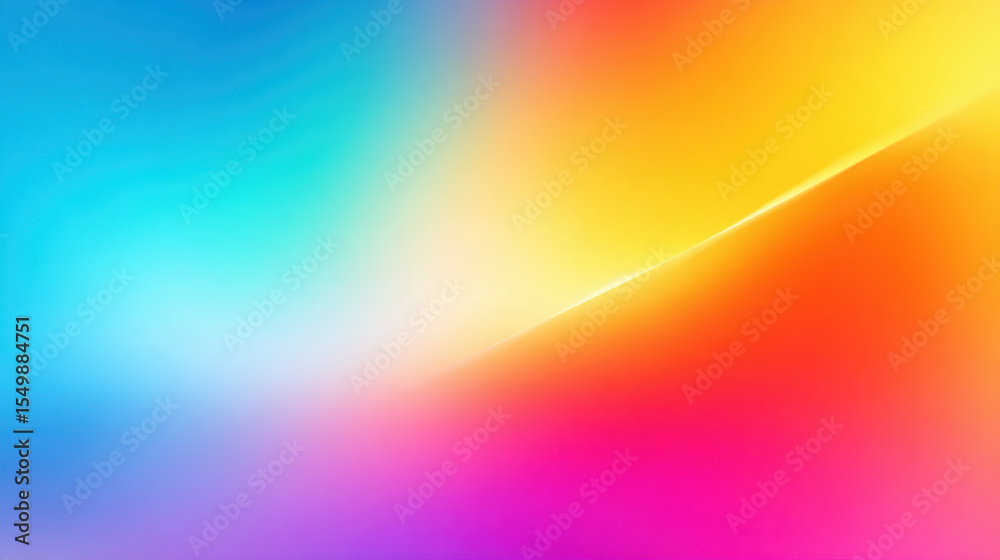 Poster bright colorful gradient background with smooth transitions of blue, yellow, orange, and pink hues c