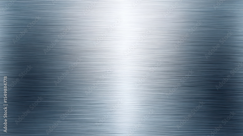 Poster Brushed metal texture background with smooth horizontal lines and gradient silver tones creating sleek and modern metallic surface