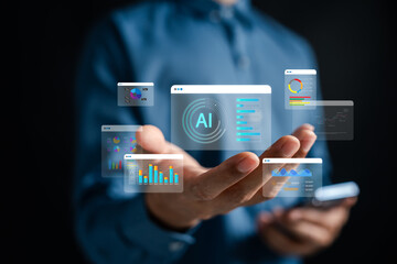 AI technology for cloud computing and data analysis, optimizing digital transformation, storage...