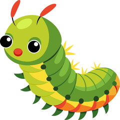 caterpillar with green leaf
