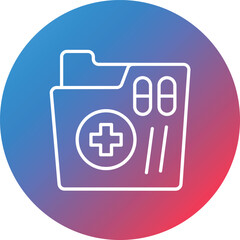 Obraz premium Medical Folder Line Gradient Circle Background Icon