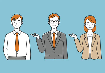 Confused Business Team Illustration: Three Professionals Shrugging in Uncertainty