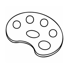 Fototapeta premium Black and White Artist Palette Icon Line Art Illustration