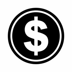 Obraz premium Dollar coin money. Flat image