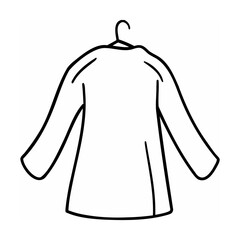 Long Sleeve Shirt Hanging on Clothes Hanger Line Art