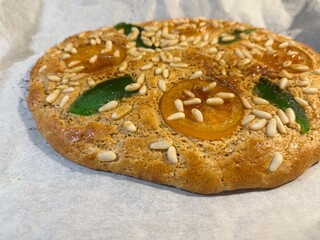 Traditional Saint John’s coca out of the oven.
