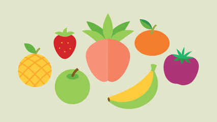 set of fruits and vegetables