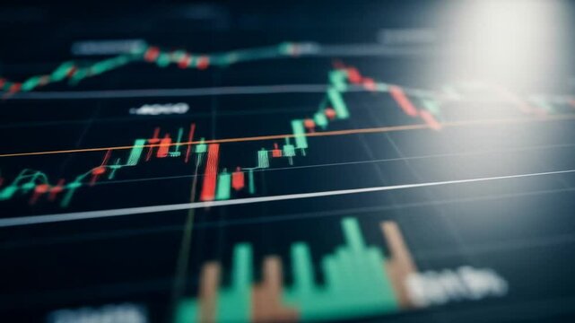 Stock Market Chart on a Digital Screen