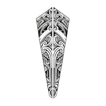 Geometric Maori Forearm Band Tattoo Design