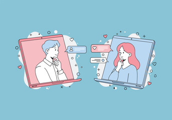 Online Communication: Two Professionals Engaged in a Video Call